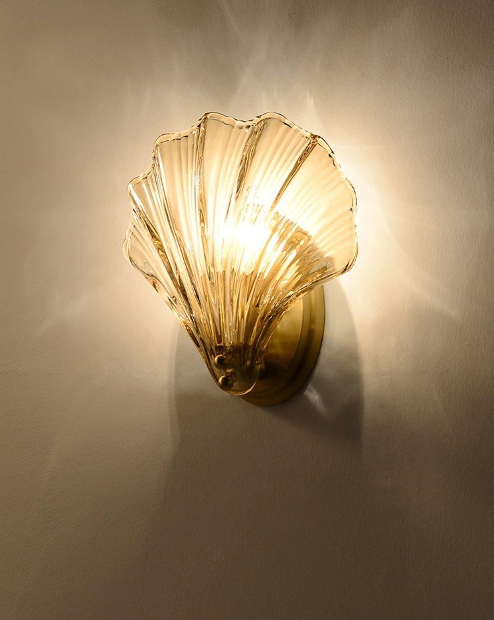 Shell Wall Light Fixture - Coastal Style Sconce for Living Room, Bedroom, and Hallway Decor