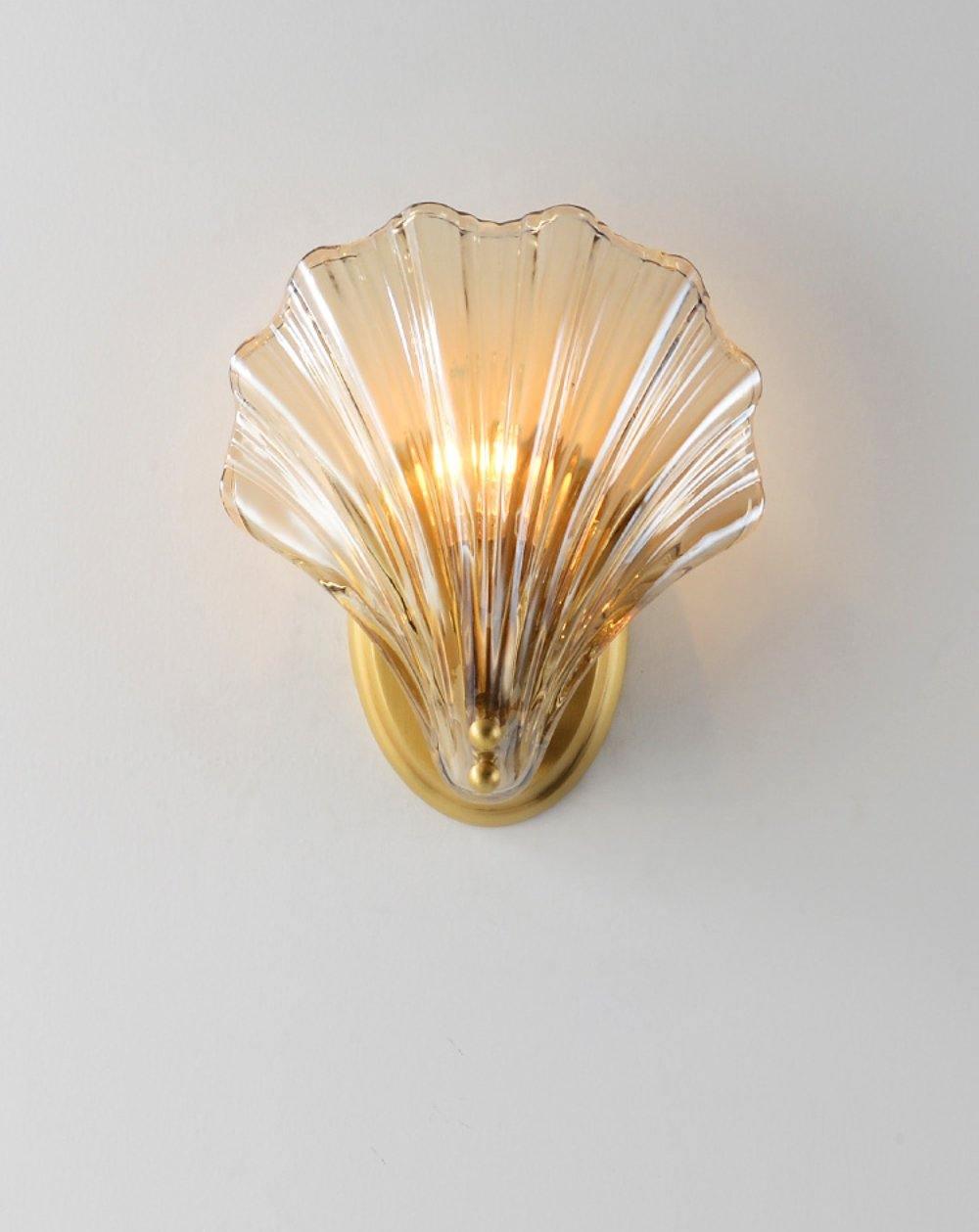 Shell Wall Light Fixture - Coastal Style Sconce for Living Room, Bedroom, and Hallway Decor