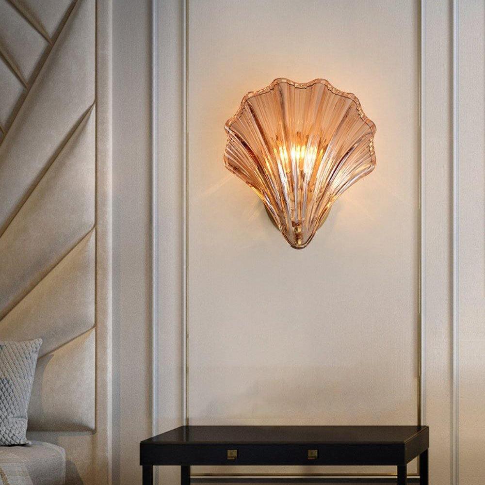 Shell Wall Light Fixture - Coastal Style Sconce for Living Room, Bedroom, and Hallway Decor