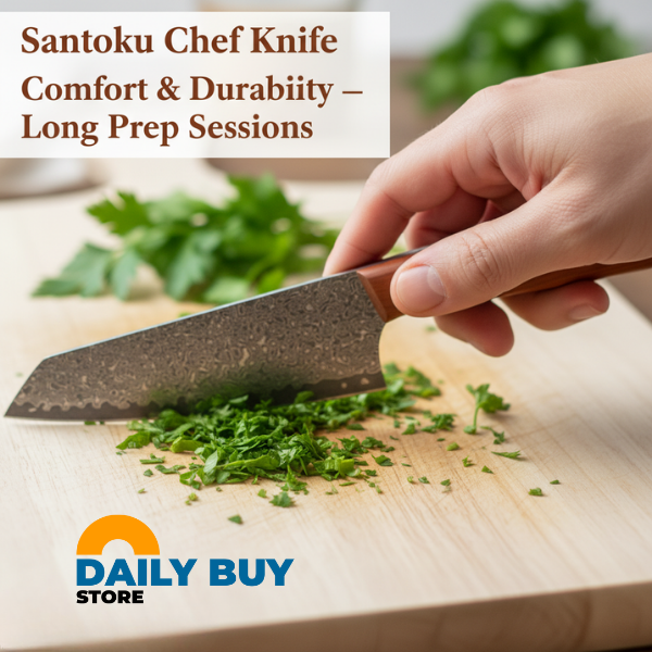 Santoku Chef Knife | Razor-Sharp, Ergonomic Handle & Ideal for Versatile Kitchen Use