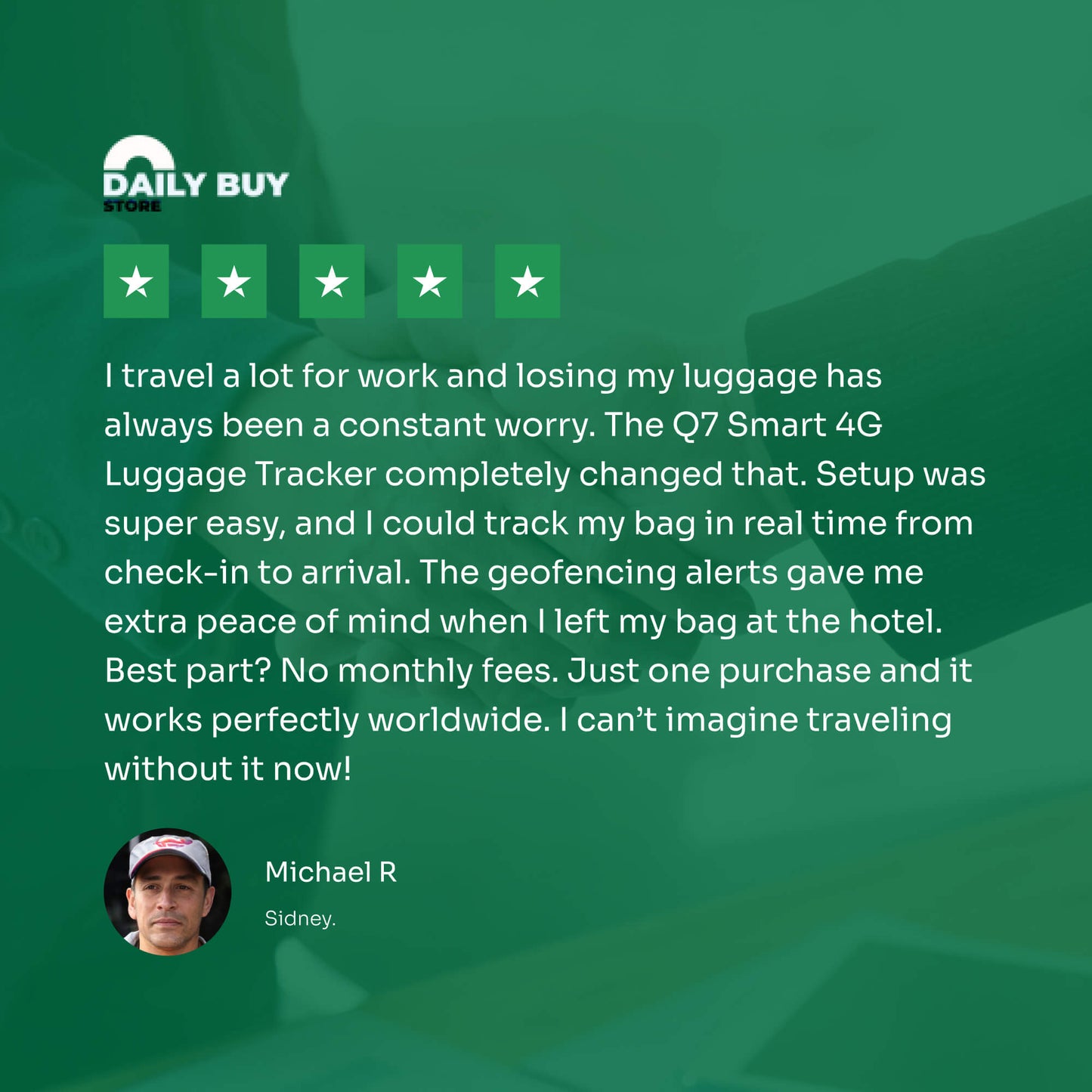 4G Luggage GPS Tracker with Real-Time Location | No Subscription, Geofencing Alerts & Anti-Theft Design for Travel Security