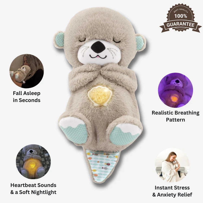 Snuggle Breathing Otter Bear | Soft Plush, Soothing Music & Ideal for Babies' Naptime and Bedtime Comfort