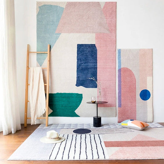 Wool Area Rug Collection - Handcrafted Geometric Patterns for Living Room & Bedroom Decor