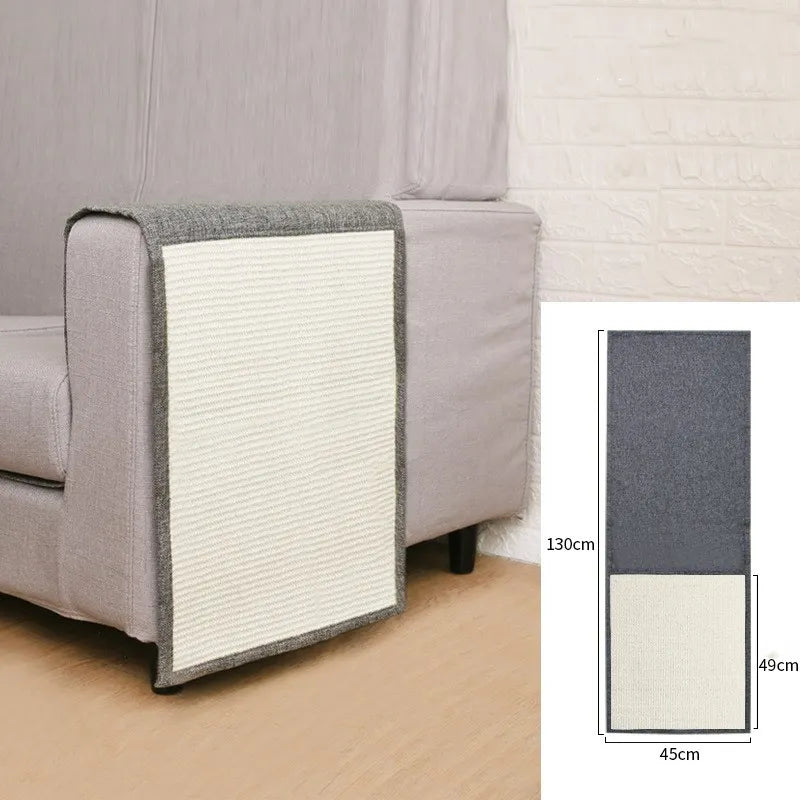Sofa Scratch Protection Mat | Durable Sisal Armrest Cover for Cat Claw Grooming & Furniture Defense