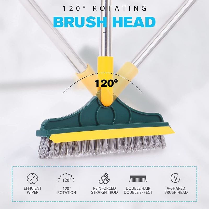 Cleaning Brush with Squeegee for Decking - Ideal Bathroom & Floor Scrubber
