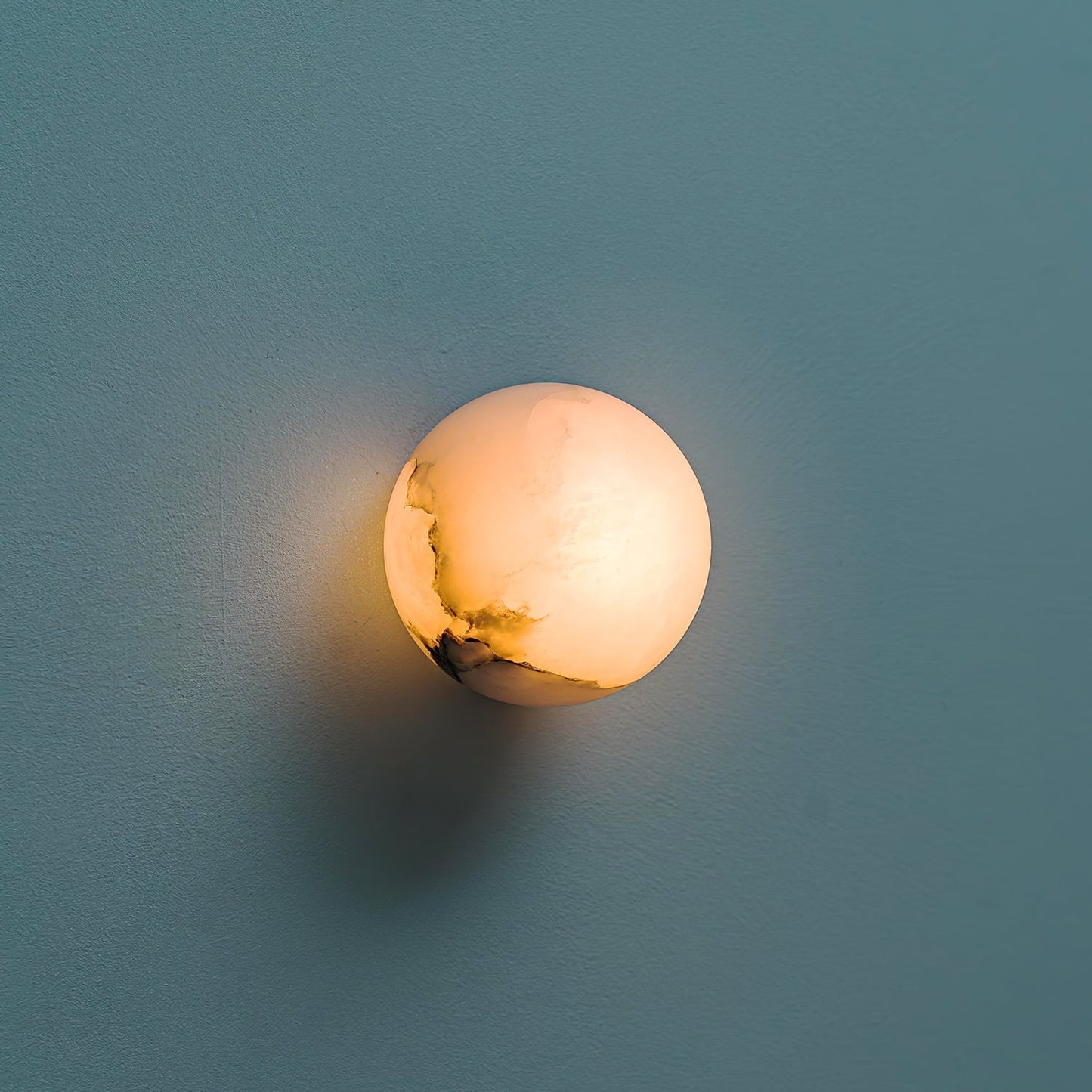 LED Mini Orb Wall Lamp - Alabaster Finish - Modern Lighting for Hallway & Bedroom Decor