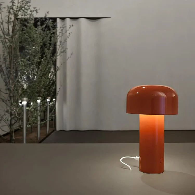 LED Mushroom Rechargeable Table Lamp - Portable Night Light with Adjustable Brightness for Home, Office, and Outdoor Use