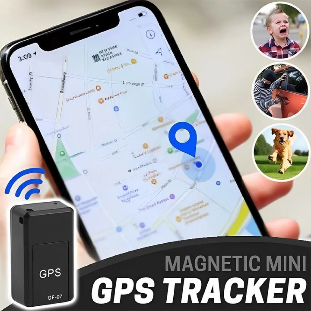 Small GPS Tracker with Magnetic Anti-Theft Design for Vehicles, Luggage, and Personal Items Tracking
