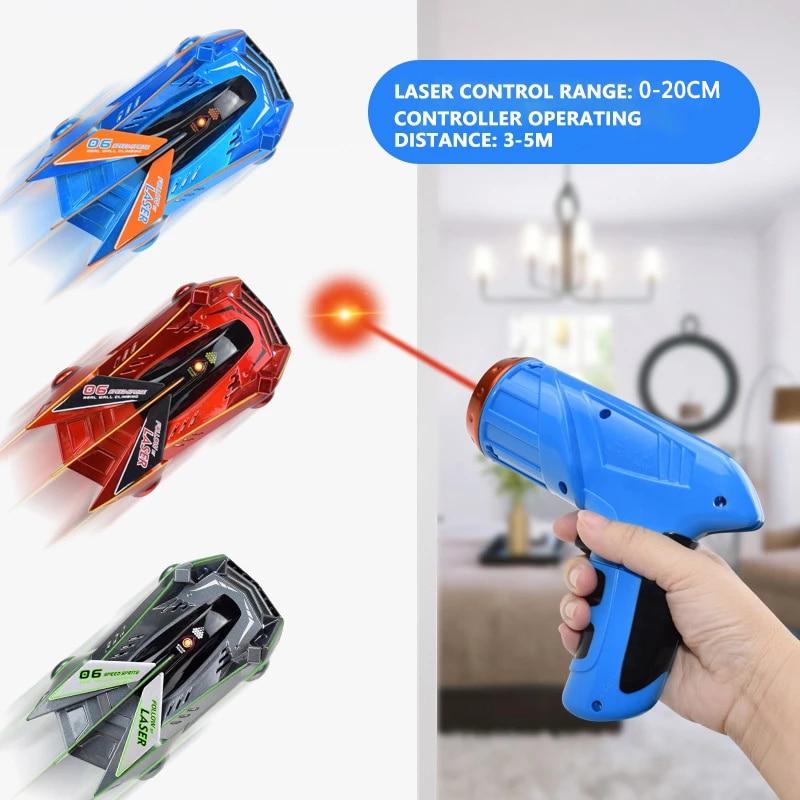 Laser-Controlled Wall Climbing RC Car | Gravity-Defying, LED Lights & Stunt Ready for Indoor Racing Fun