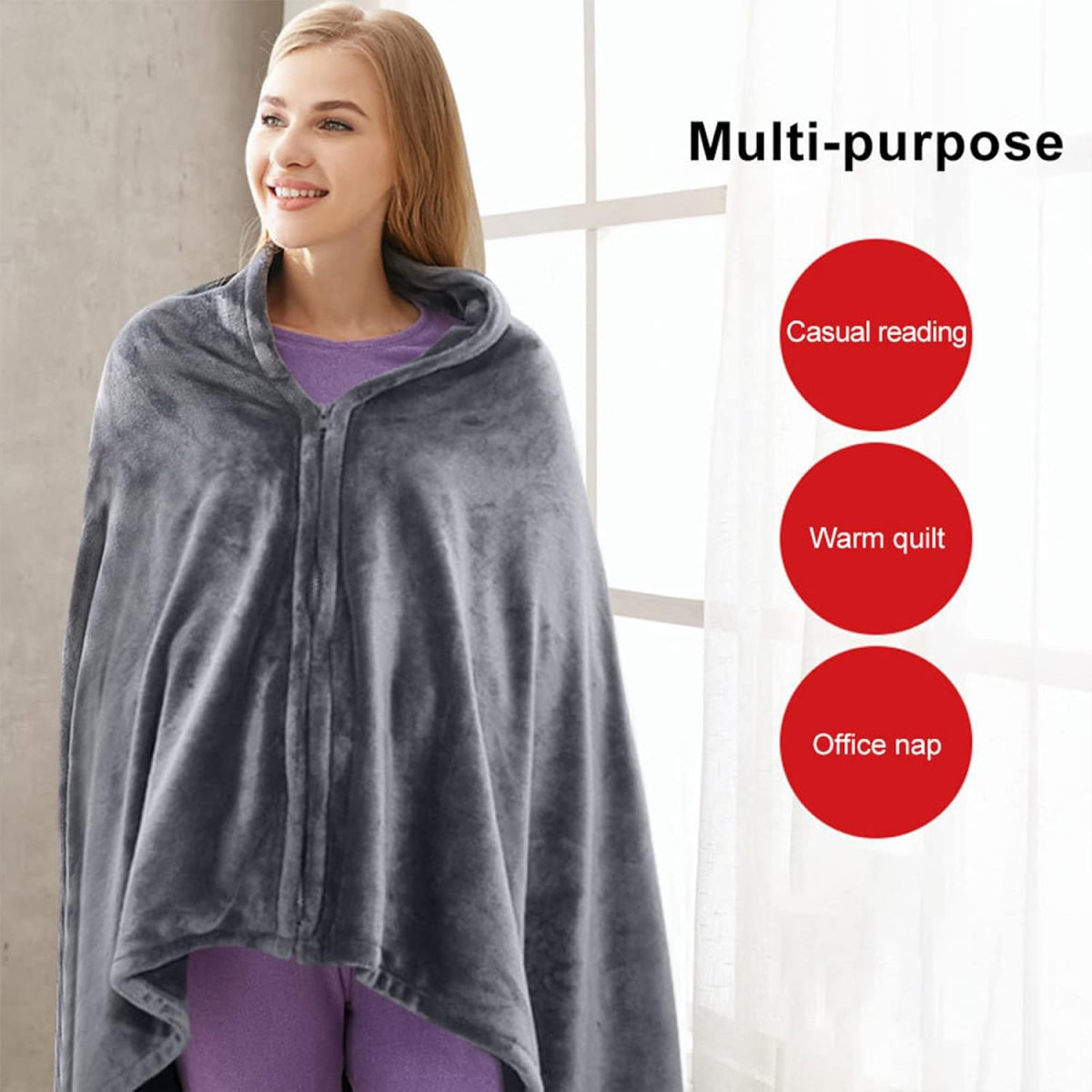 Portable Heated Shawl | Rechargeable, Waterproof & Versatile for Home, Office, or Outdoor Use