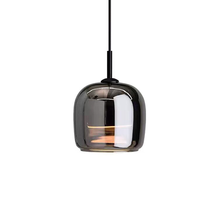 Nordic Black Glass Pendant Light Fixture for Kitchen Island & Dining Room Lighting
