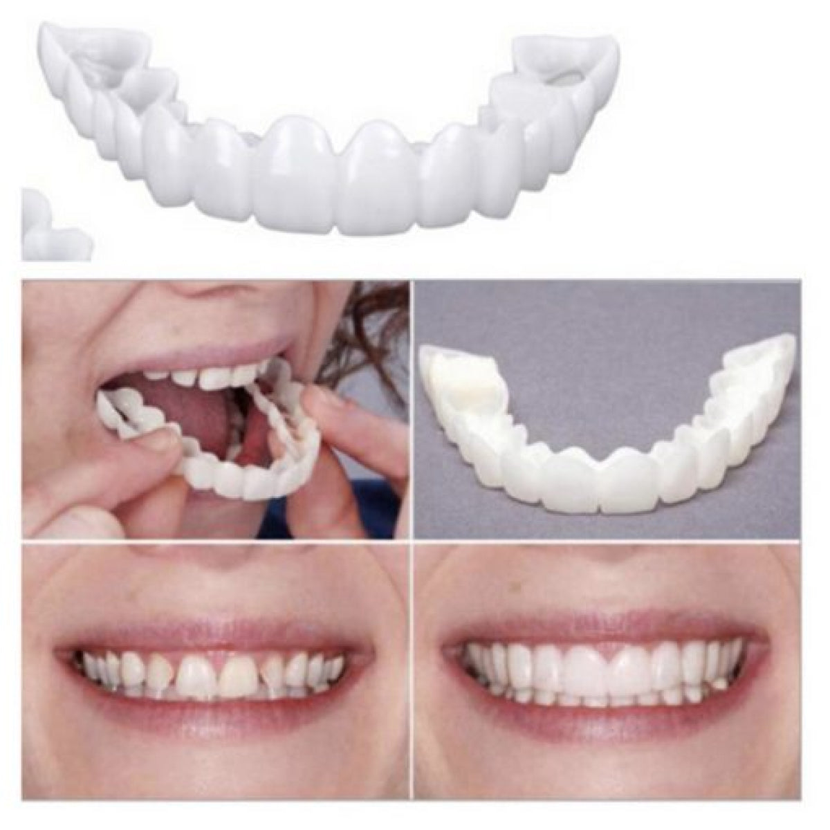 Instant Perfect Smile Upper and Lower Clip/Snap On Veneers for Perfect Teeth
