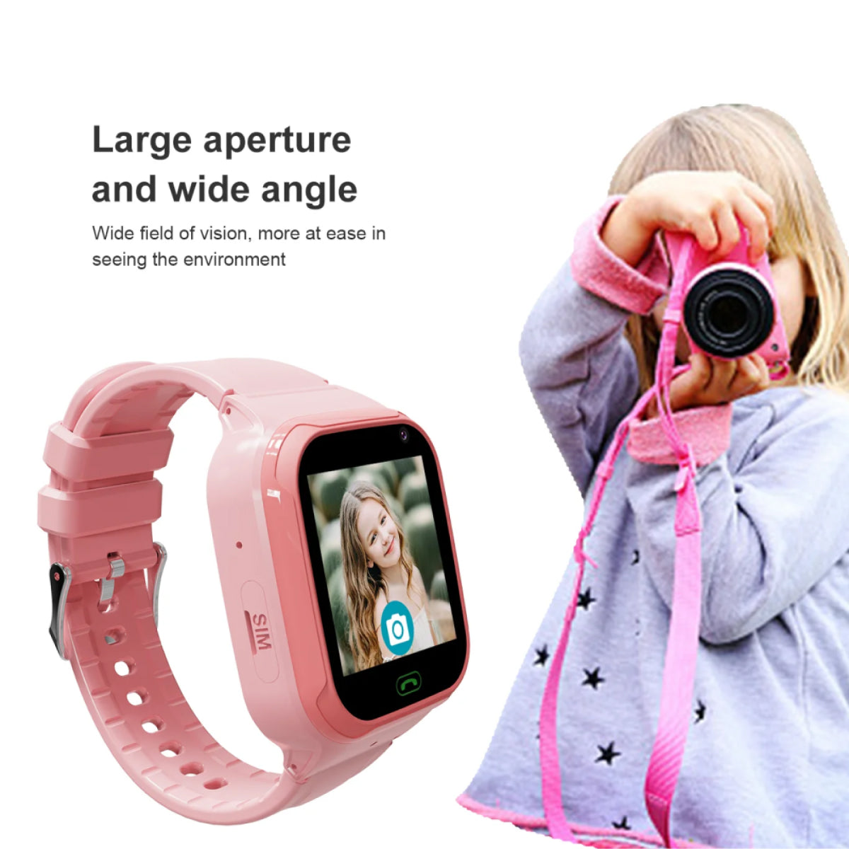 Kids Smart Watch GPS Tracker with Touch Screen, Waterproof Design, Adjustable Band, for Outdoor Activities & Daily Use