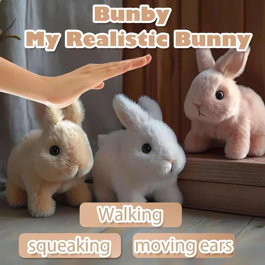 Realistic Plush Bunny Toy | Ultra-Soft Fur, Hopping Motion & Safe for All Ages