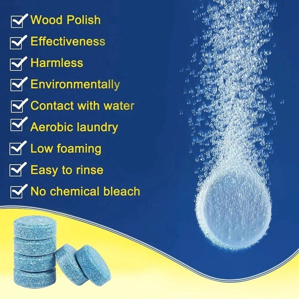 Car Windscreen Cleaner Effervescent Tablets | Concentrated, Eco-Friendly & Easy to Use for Clear Visibility
