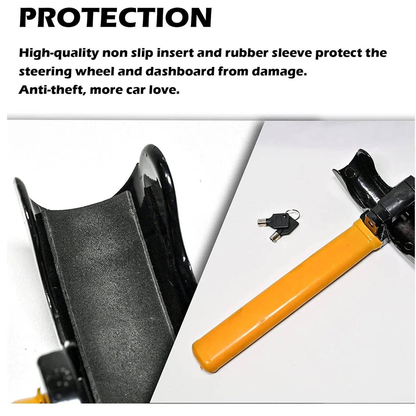 Universal Car Steering Wheel Lock | T-Bar Immobilizer for Maximum Security & Theft Prevention