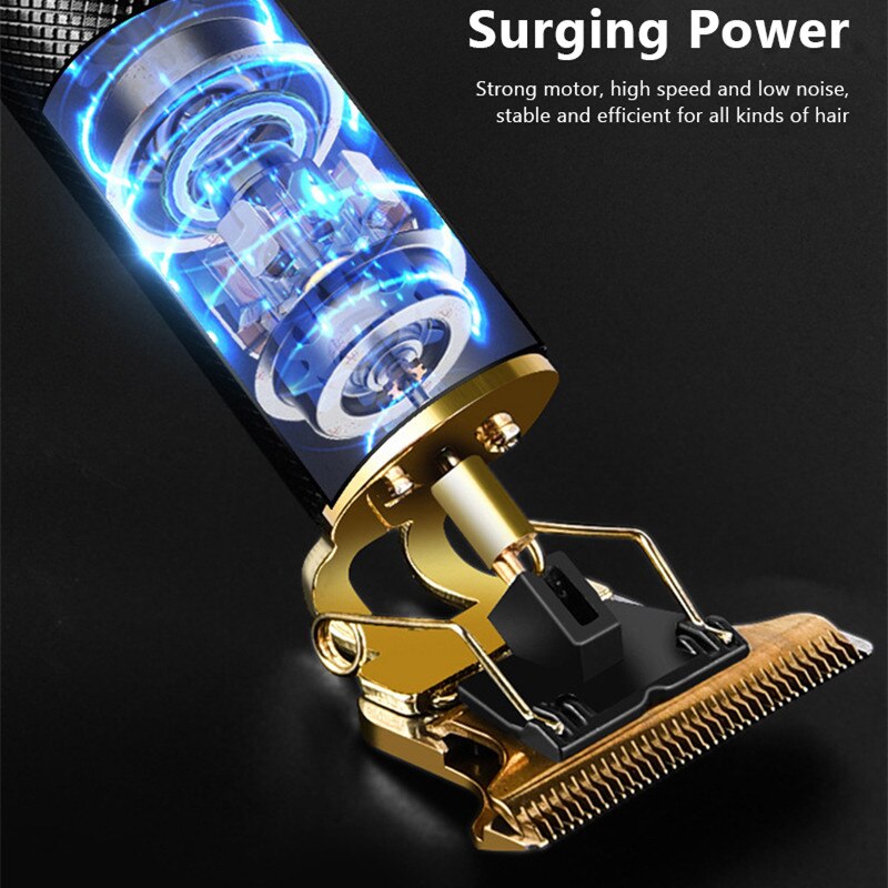 Cordless Clippers and Trimmers: Battery-Powered Gold Hair Trimmer for Men, Ideal for Beards & Neck, Compact Cutter