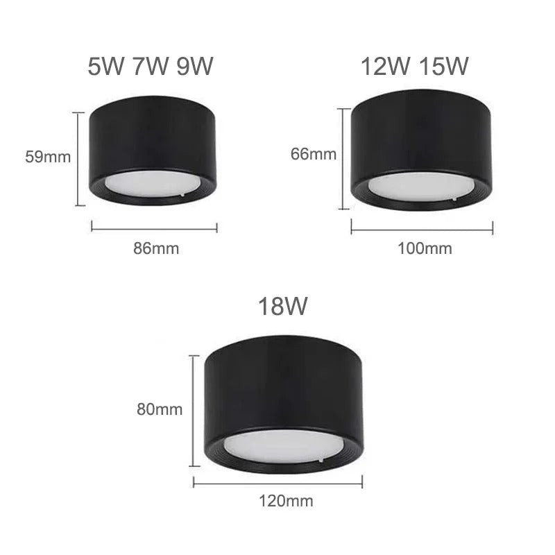Surface Mounted Downlight Fixture - Adjustable LED Lighting for Home, Office & Retail Spaces