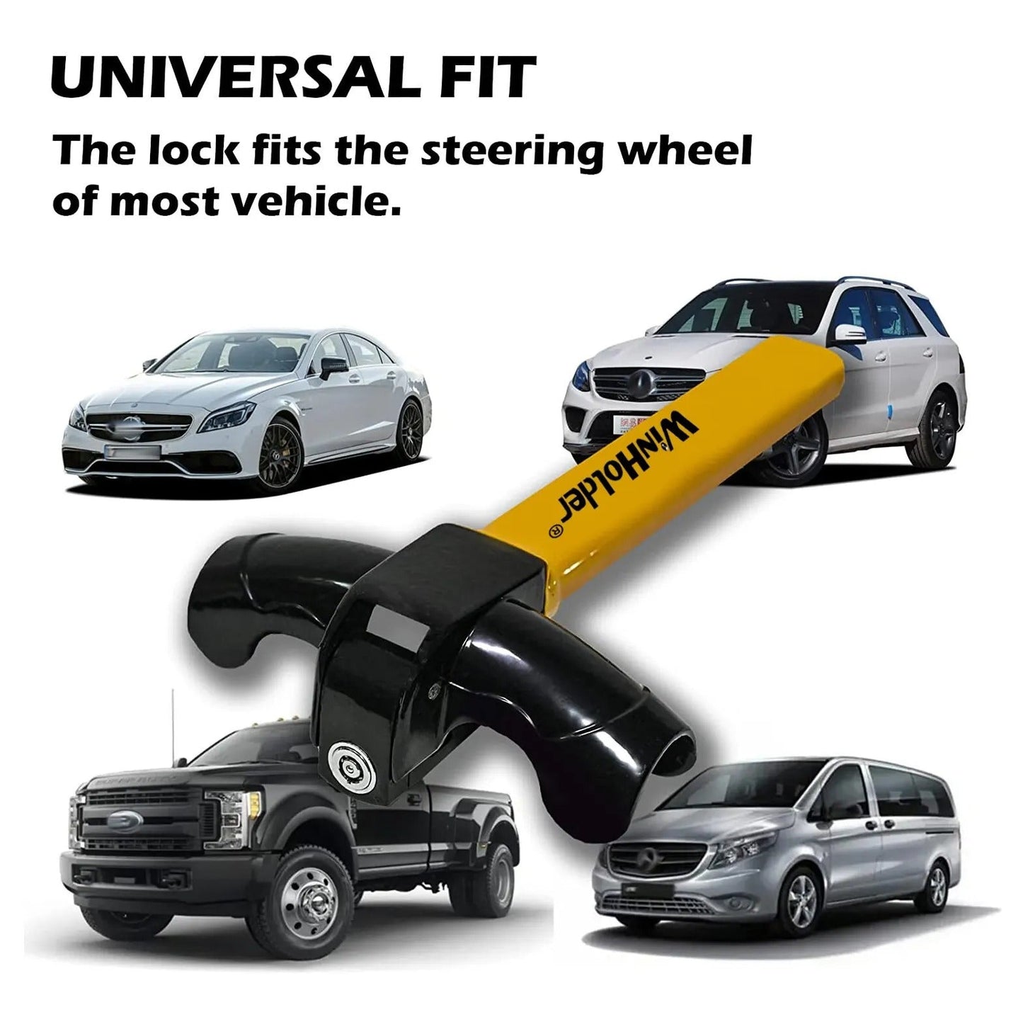 Universal Car Steering Wheel Lock | T-Bar Immobilizer for Maximum Security & Theft Prevention