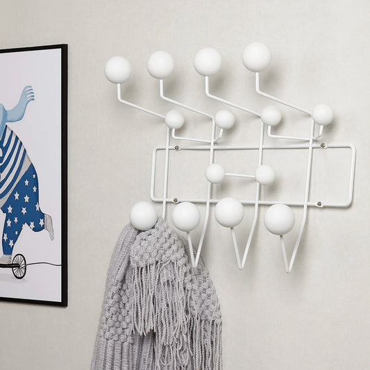 Wall-Mounted Coat Hanger Rack with Hooks for Entryway & Hallway Organization