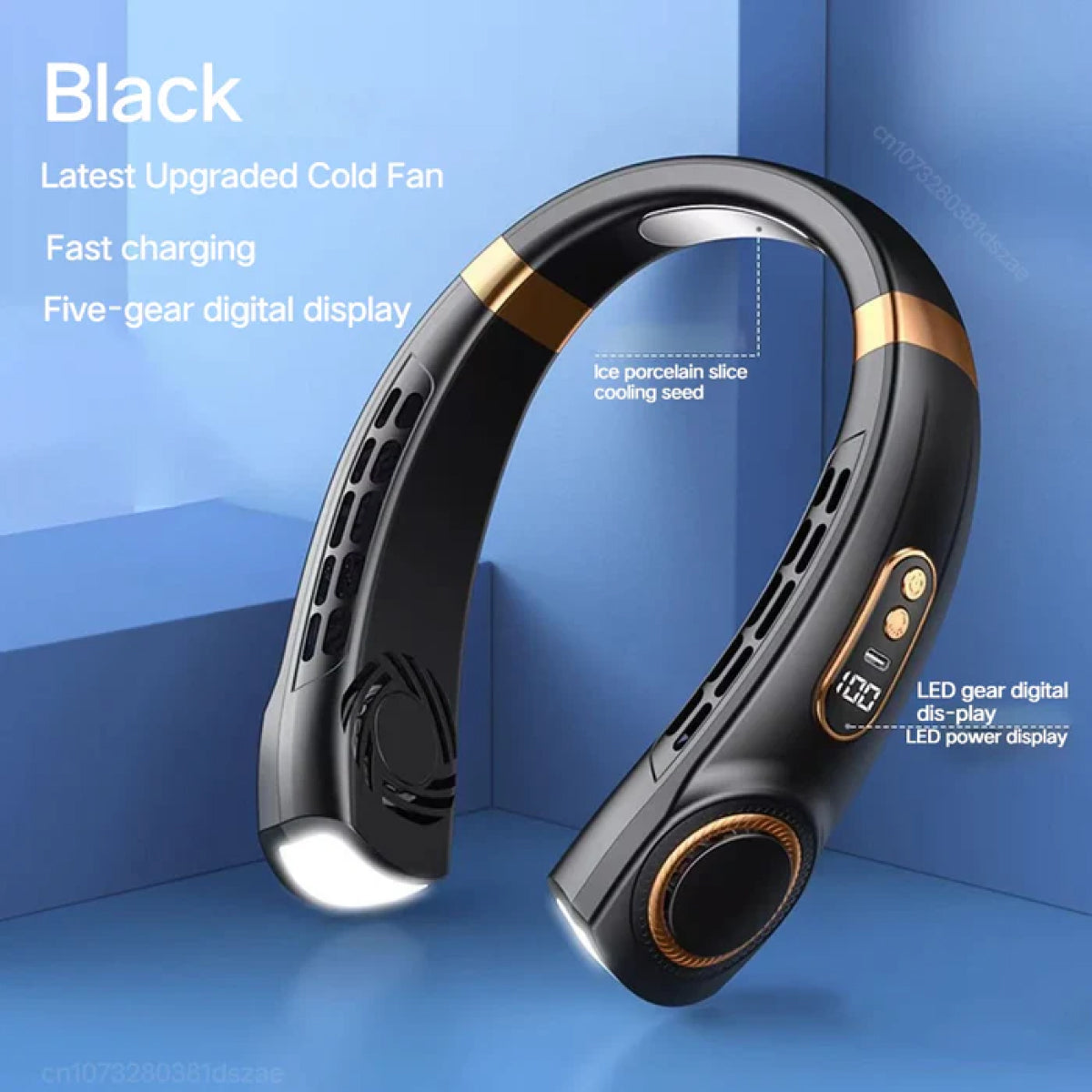 Neck Cooler – 8000mAh Bladeless Mini Fan with LED Display