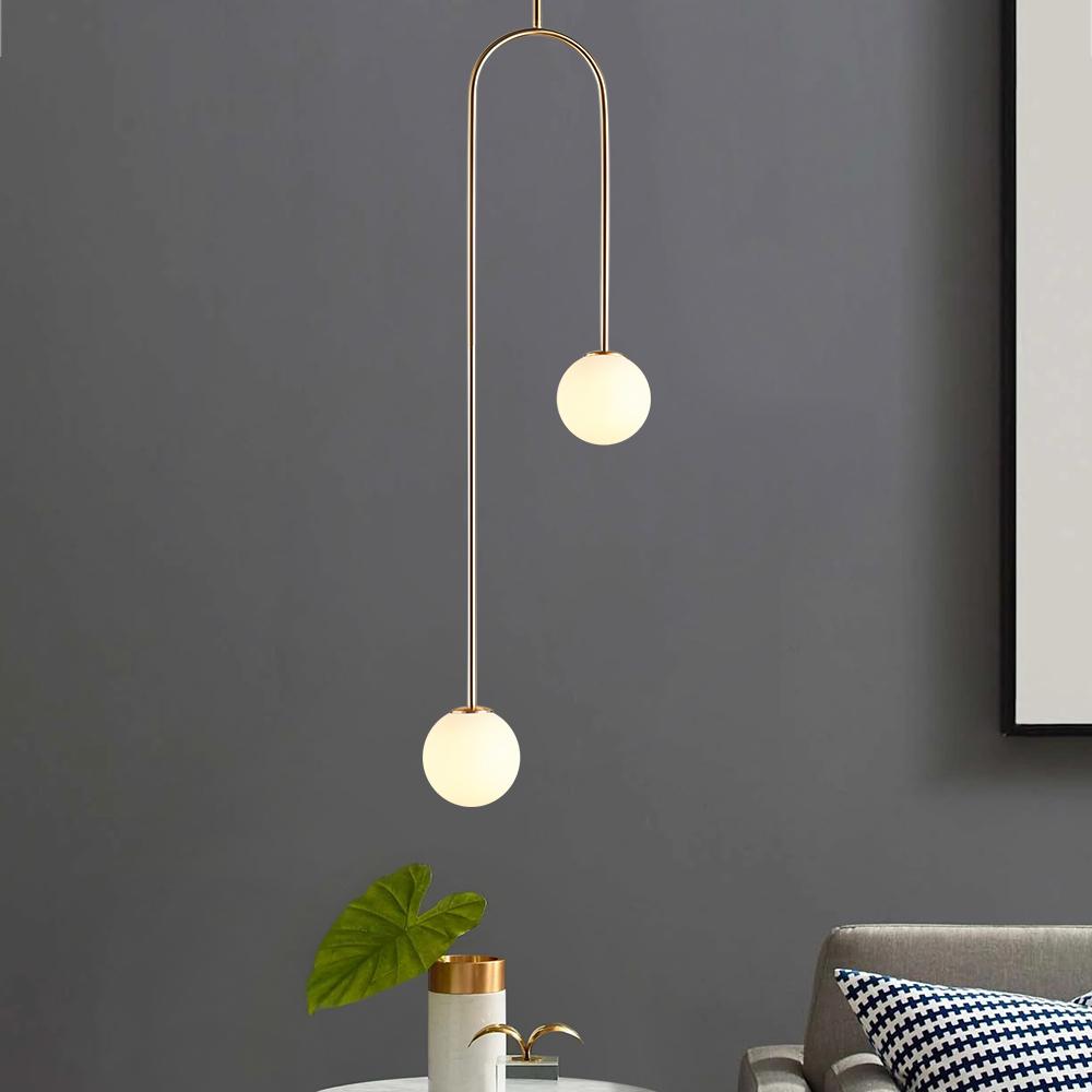 LED Globe Pendant Light Fixture - Modern Minimalist Design for Kitchen Island & Dining Room Lighting