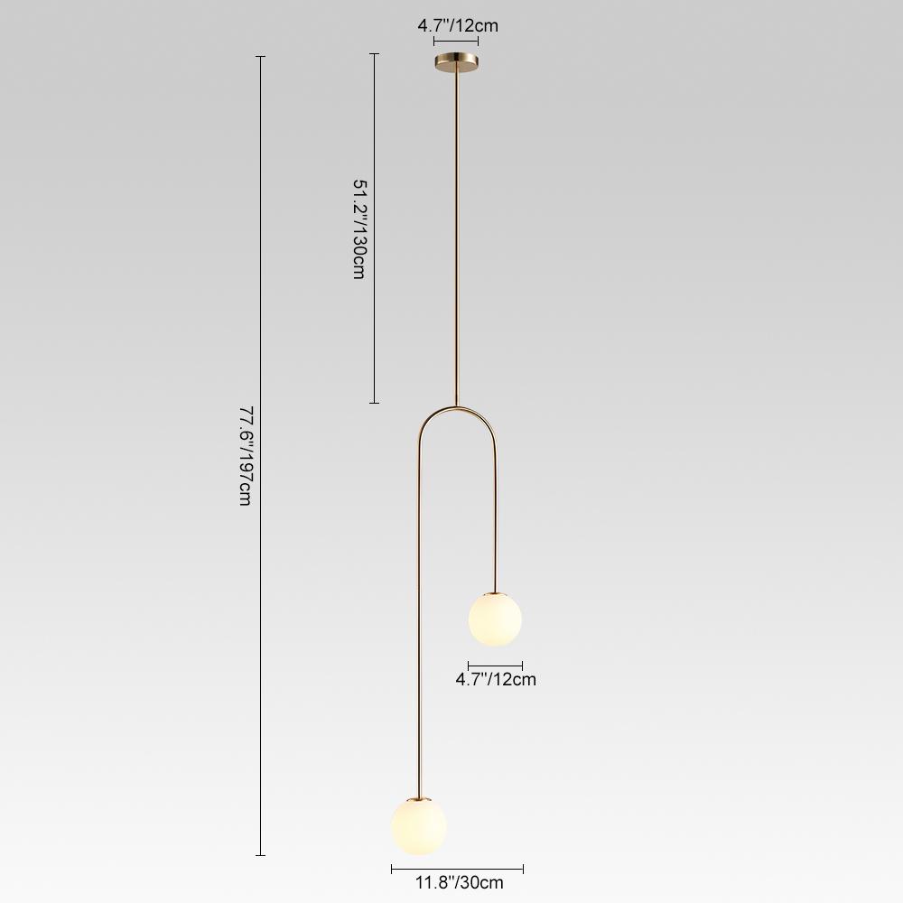 LED Globe Pendant Light Fixture - Modern Minimalist Design for Kitchen Island & Dining Room Lighting