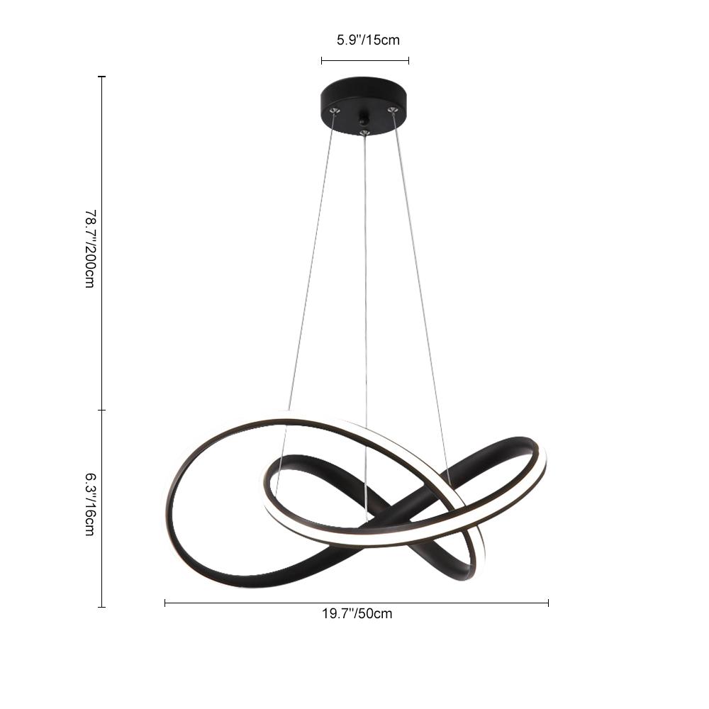 LED Pendant Light with Modern Twist Design for Dining Room & Kitchen Lighting