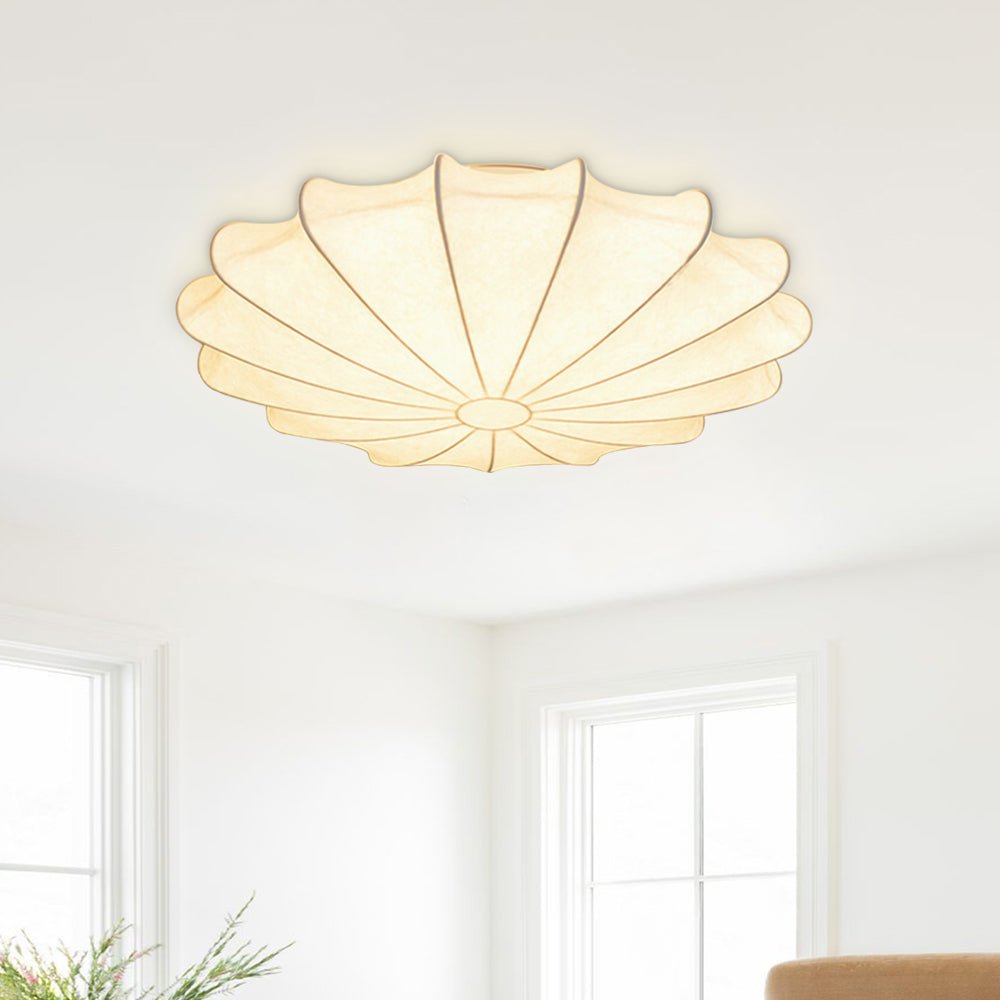 Geometric Flower Silk Ceiling Light Fixture - Modern Design for Living Room & Bedroom Lighting