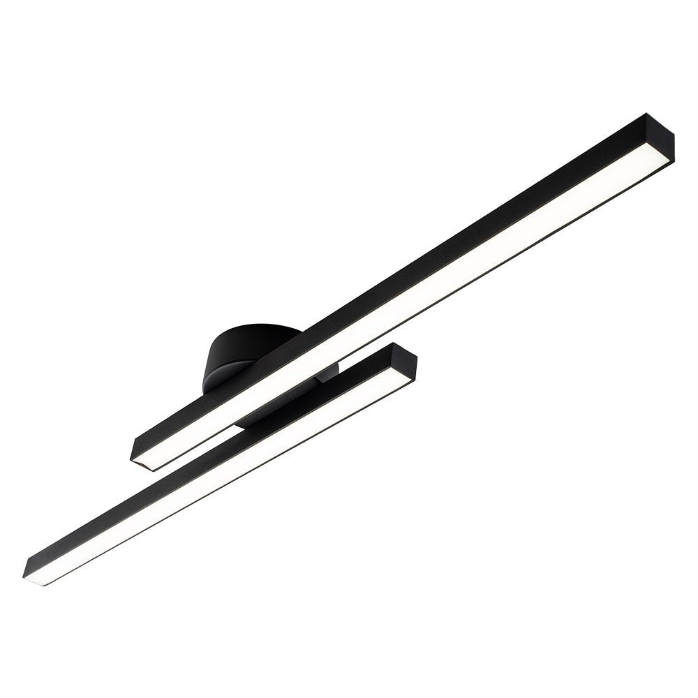 2-Light LED Strip Semi Flush Mount Ceiling Light - Modern Minimalist Fixture for Living Room & Hallway