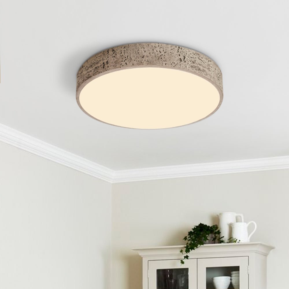 LED Flush Mount Ceiling Light - Dimmable Round Resin Fixture for Living Room & Bedroom Lighting