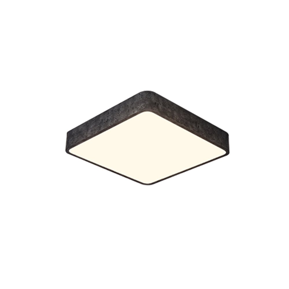 Dimmable LED Flush Mount Ceiling Light - Modern Square Resin Fixture for Living Room & Hallway