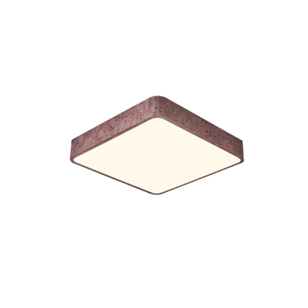 Dimmable LED Flush Mount Ceiling Light - Modern Square Resin Fixture for Living Room & Hallway
