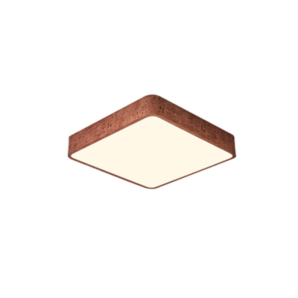 Dimmable LED Flush Mount Ceiling Light - Modern Square Resin Fixture for Living Room & Hallway