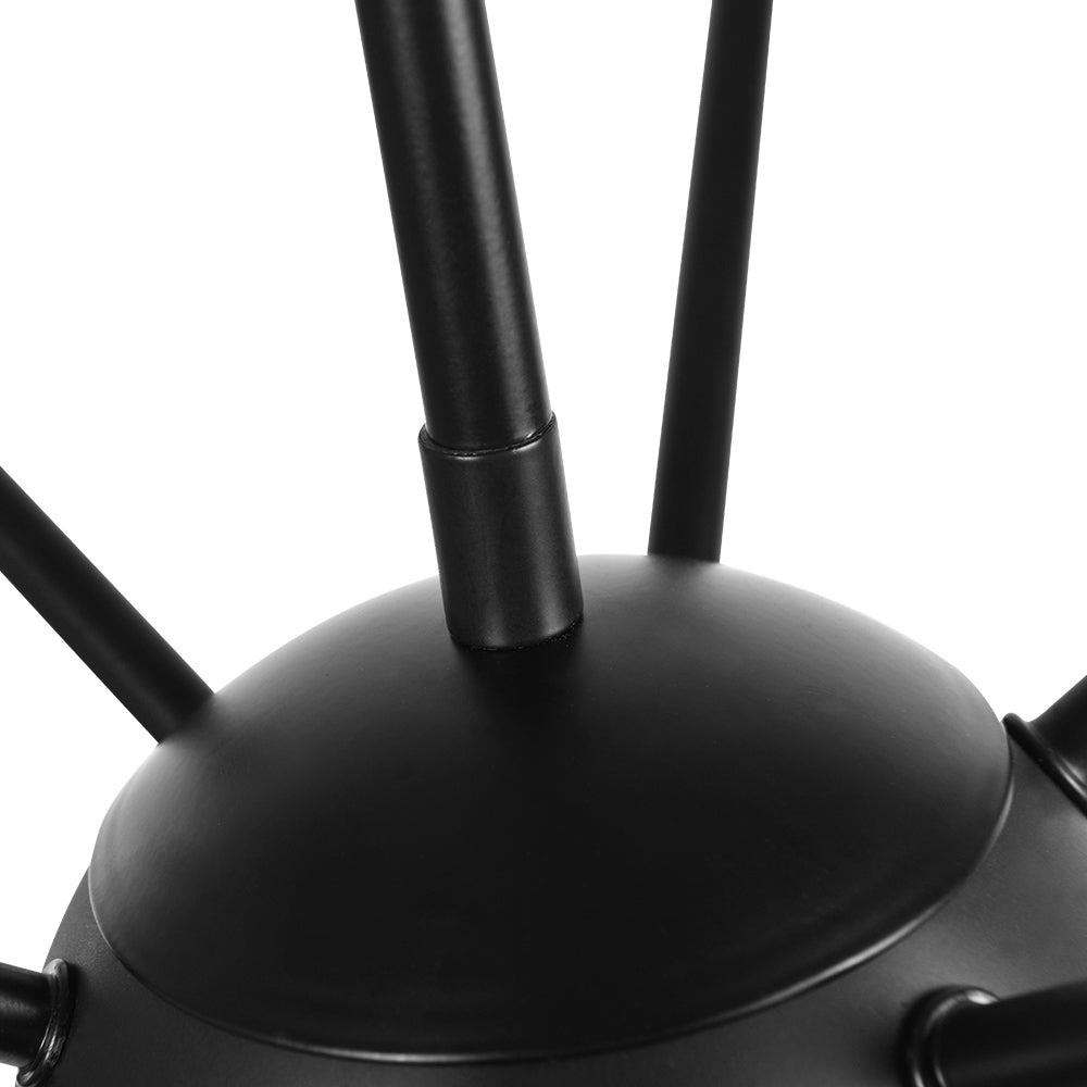 Mid-Century Modern Black Sputnik Chandelier - 8-Light Fixture for Living Room & Dining Room