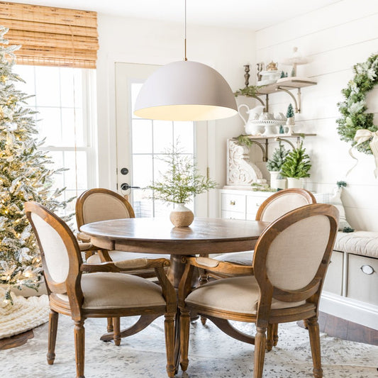 1-Light White Dome Pendant Light Fixture - Modern Minimalist Design for Kitchen, Dining Room & Entryway