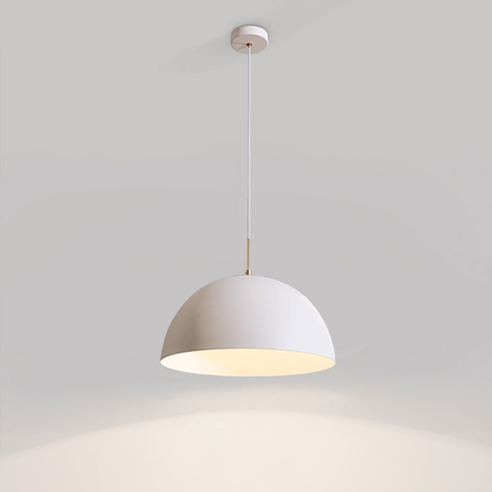 1-Light White Dome Pendant Light Fixture - Modern Minimalist Design for Kitchen, Dining Room & Entryway