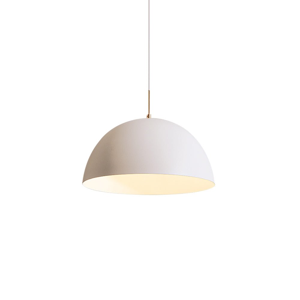 1-Light White Dome Pendant Light Fixture - Modern Minimalist Design for Kitchen, Dining Room & Entryway