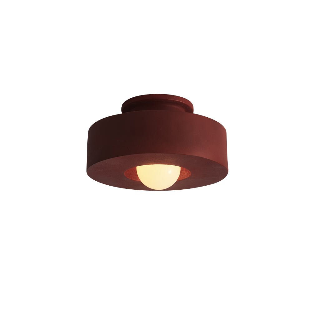 1-Light Resin Semi Flush Mount Ceiling Light Fixture - Cylindrical Design for Modern Home Decor