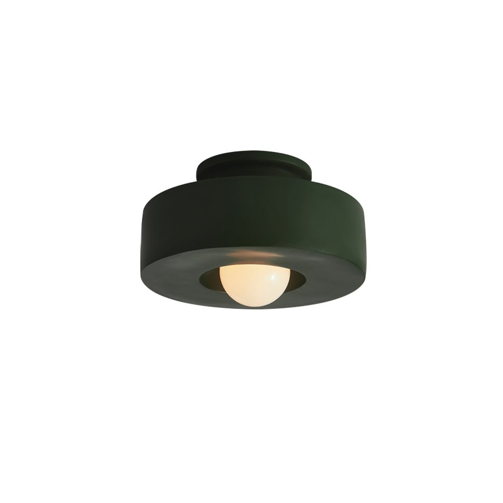 1-Light Resin Semi Flush Mount Ceiling Light Fixture - Cylindrical Design for Modern Home Decor