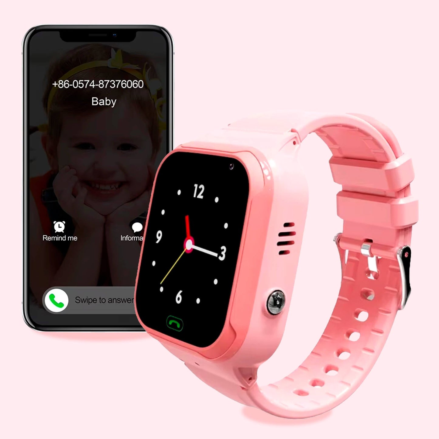 Kids Smart Watch GPS Tracker with Touch Screen, Waterproof Design, Adjustable Band, for Outdoor Activities & Daily Use