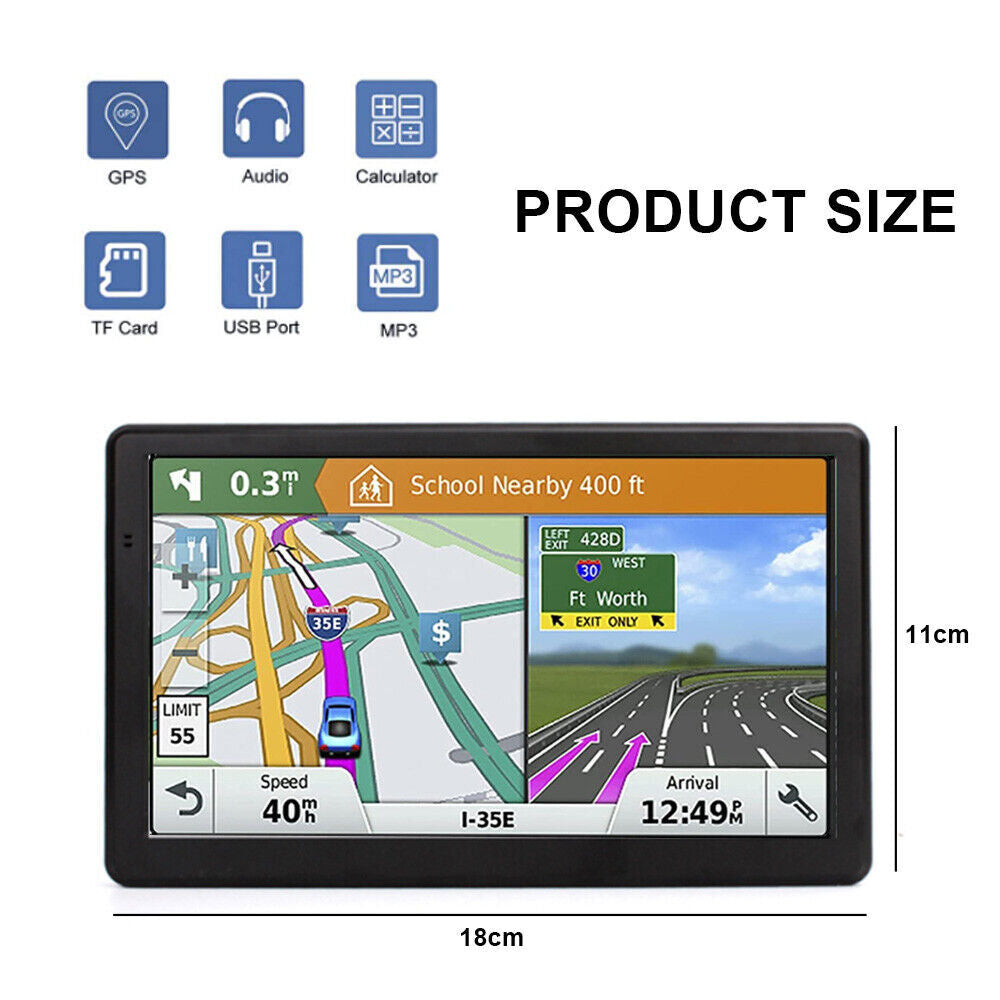 7'' Car GPS Navigation System | Multi-Functional Touch Screen with Lifetime Free Australia Maps for Cars, Trucks, and Bicycles