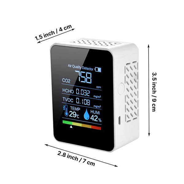 CO2 Carbon Dioxide Monitor - Air Quality Detector for Home, Office, and Indoor Spaces
