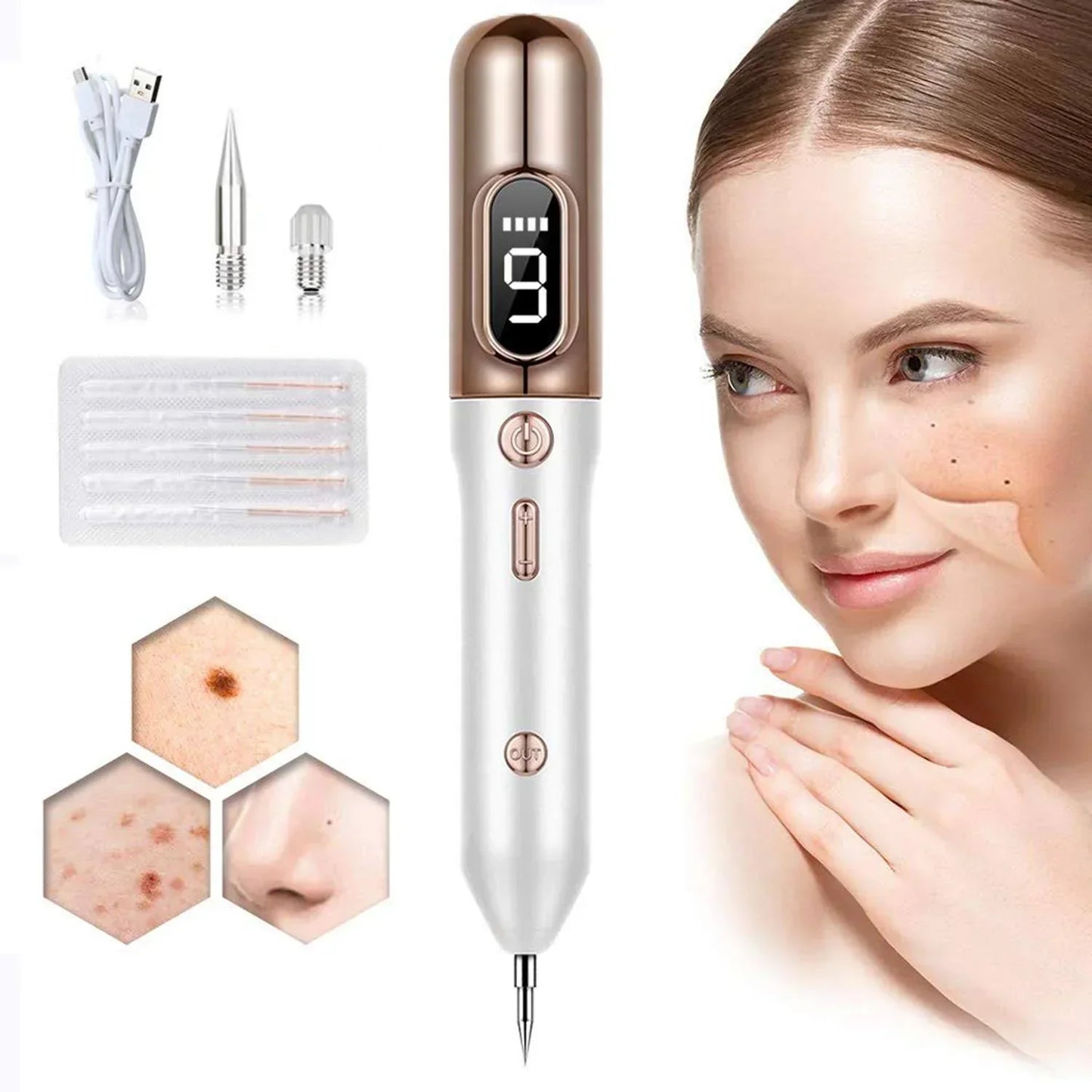 Plasma Pen for Skin Tag, Mole & Wart Removal | 9 Intensity Levels, Bloodless & User-Friendly for At-Home Treatments
