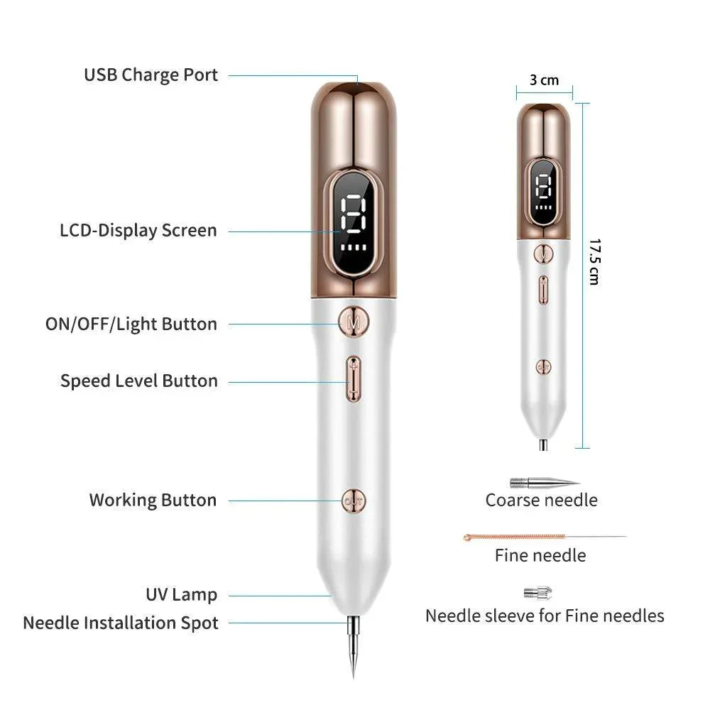 Plasma Pen for Skin Tag, Mole & Wart Removal | 9 Intensity Levels, Bloodless & User-Friendly for At-Home Treatments