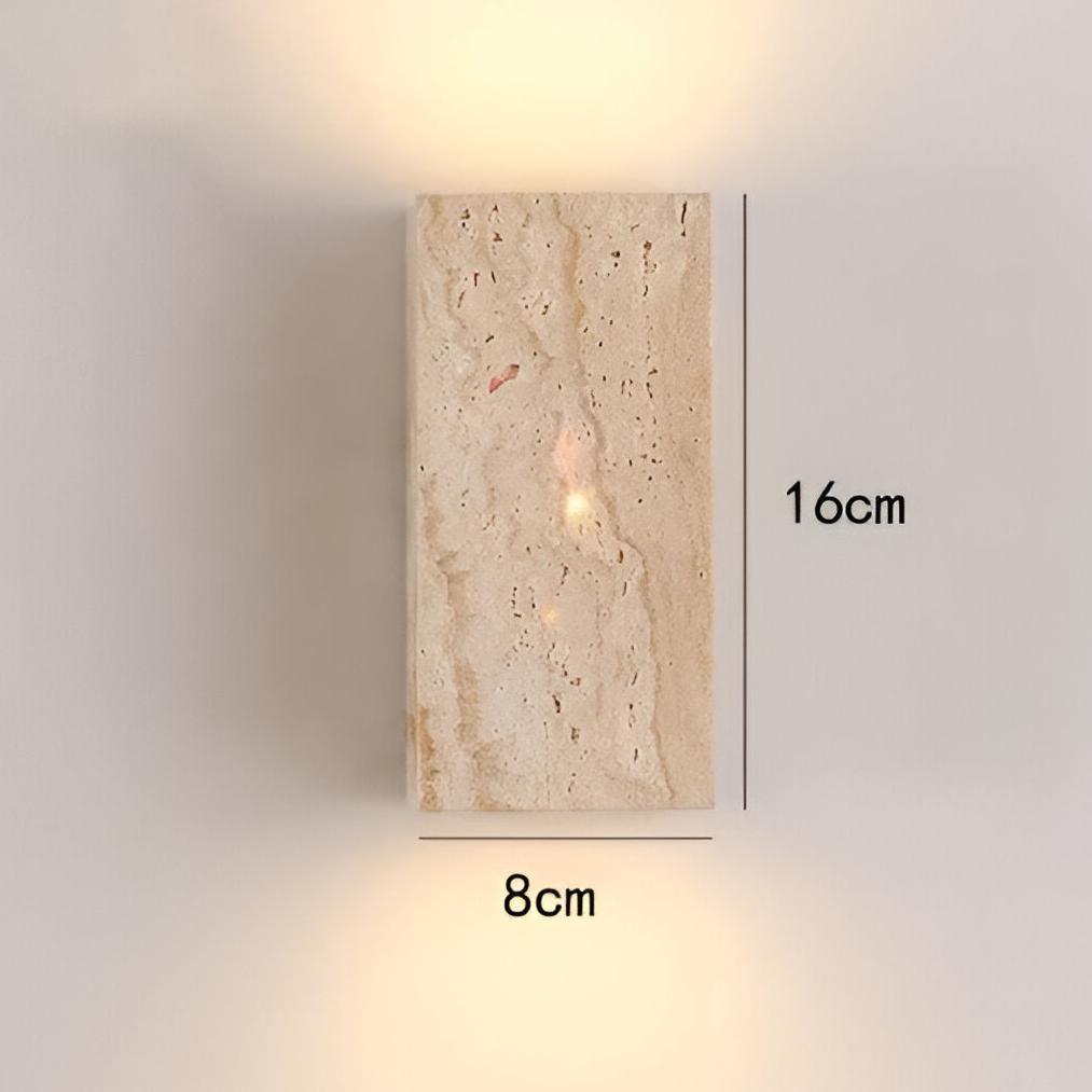 IP65 Waterproof Outdoor LED Wall Lamp with Travertine Stone Design for Garden, Patio & Exterior Lighting