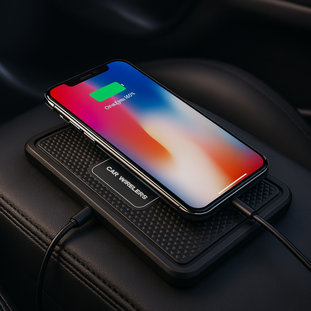 Car Wireless Fast Charging Pad | 15W Fast Charging, Non-Slip Design & Compatible with Most Smartphones for Car, Home & Office Use
