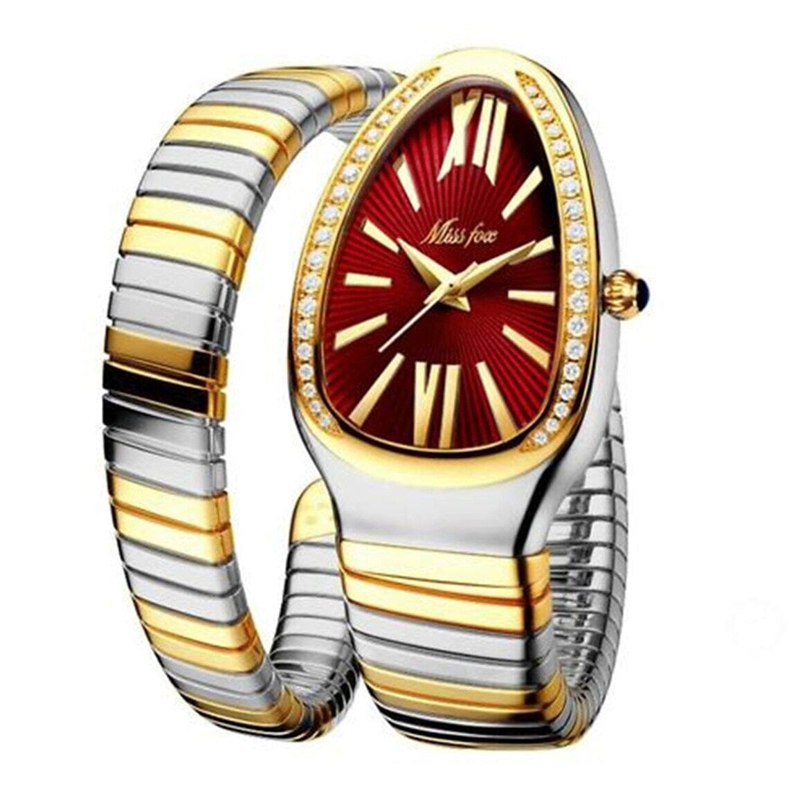 Women's Snake-Shaped Luxury Watch | 8K Gold Nano Coated, Water-Resistant for Elegant Occasions and Gifts
