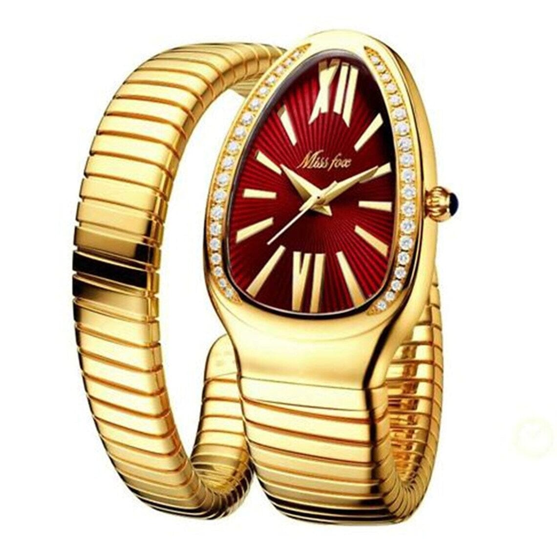 Women's Snake-Shaped Luxury Watch | 8K Gold Nano Coated, Water-Resistant for Elegant Occasions and Gifts