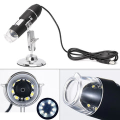 1600X Digital Microscope with Metal Adjustable Stand Camera Microscope Endoscope USB Microscope